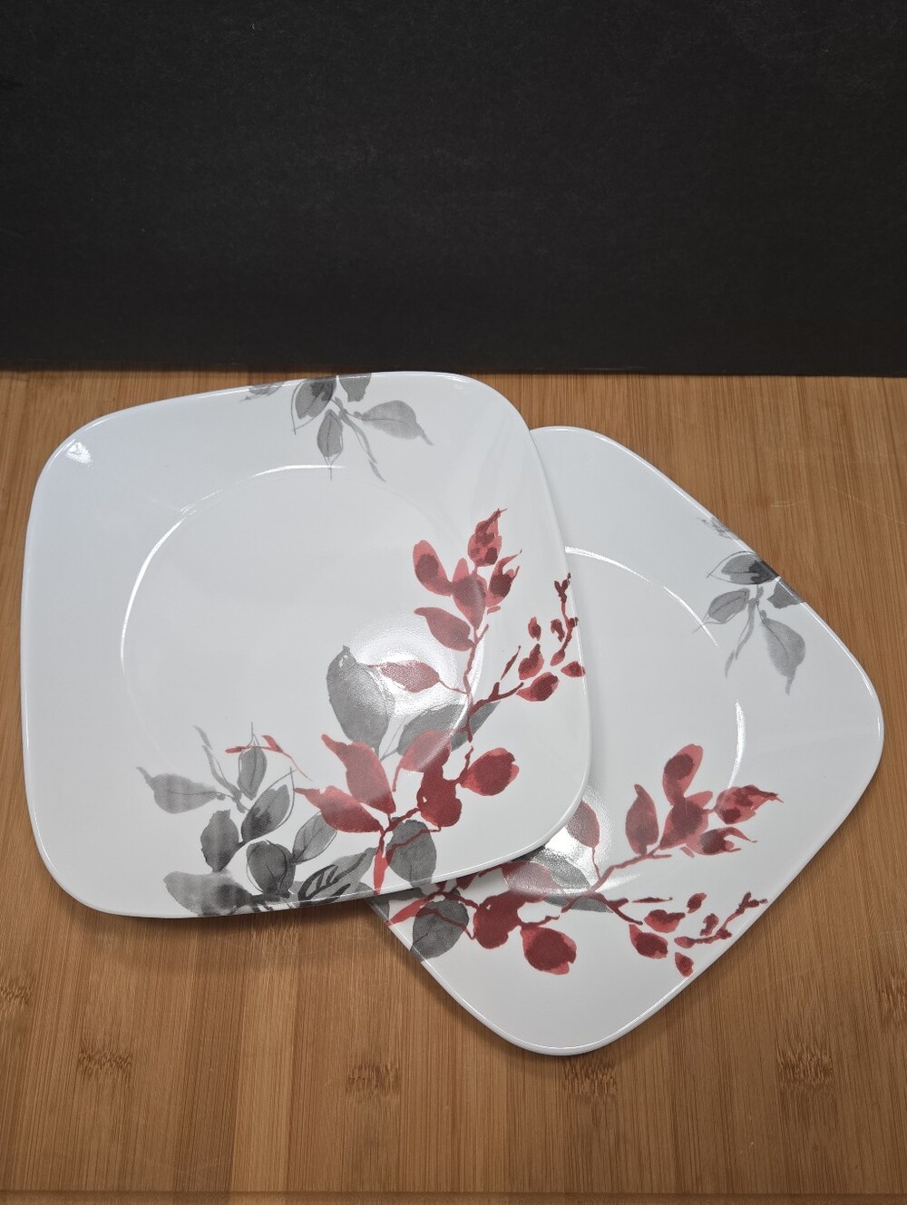 Corelle Kyoto Leaves Square Dinner Plates Set of 2